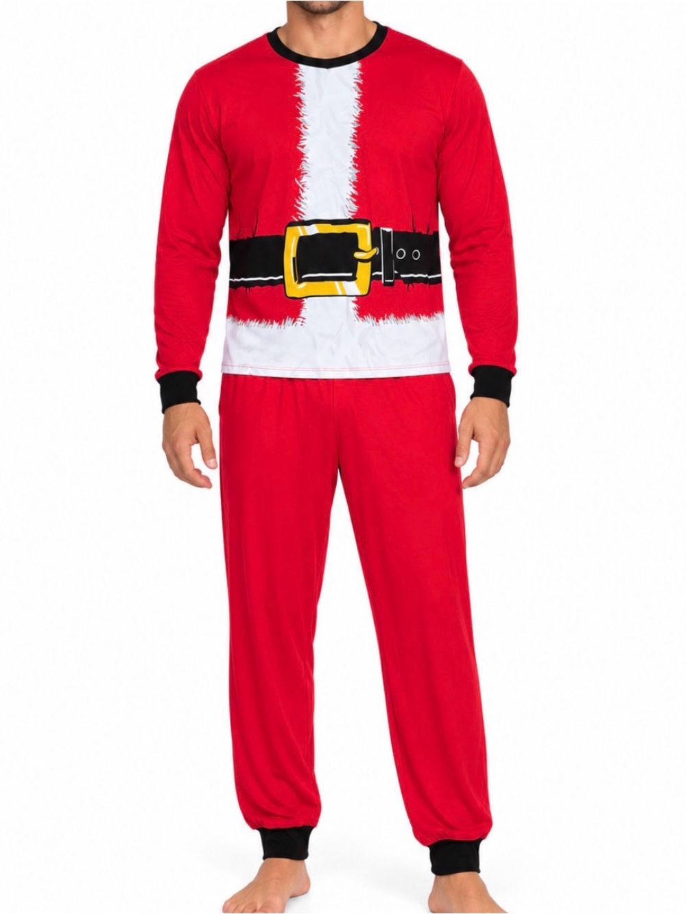PJ Place Men’s Santa Claus Christmas Pajama Set Red Holiday PJs SZ LG